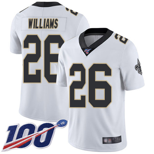 Men New Orleans Saints Limited White P J Williams Road Jersey NFL Football 26 100th Season Vapor Untouchable Jersey